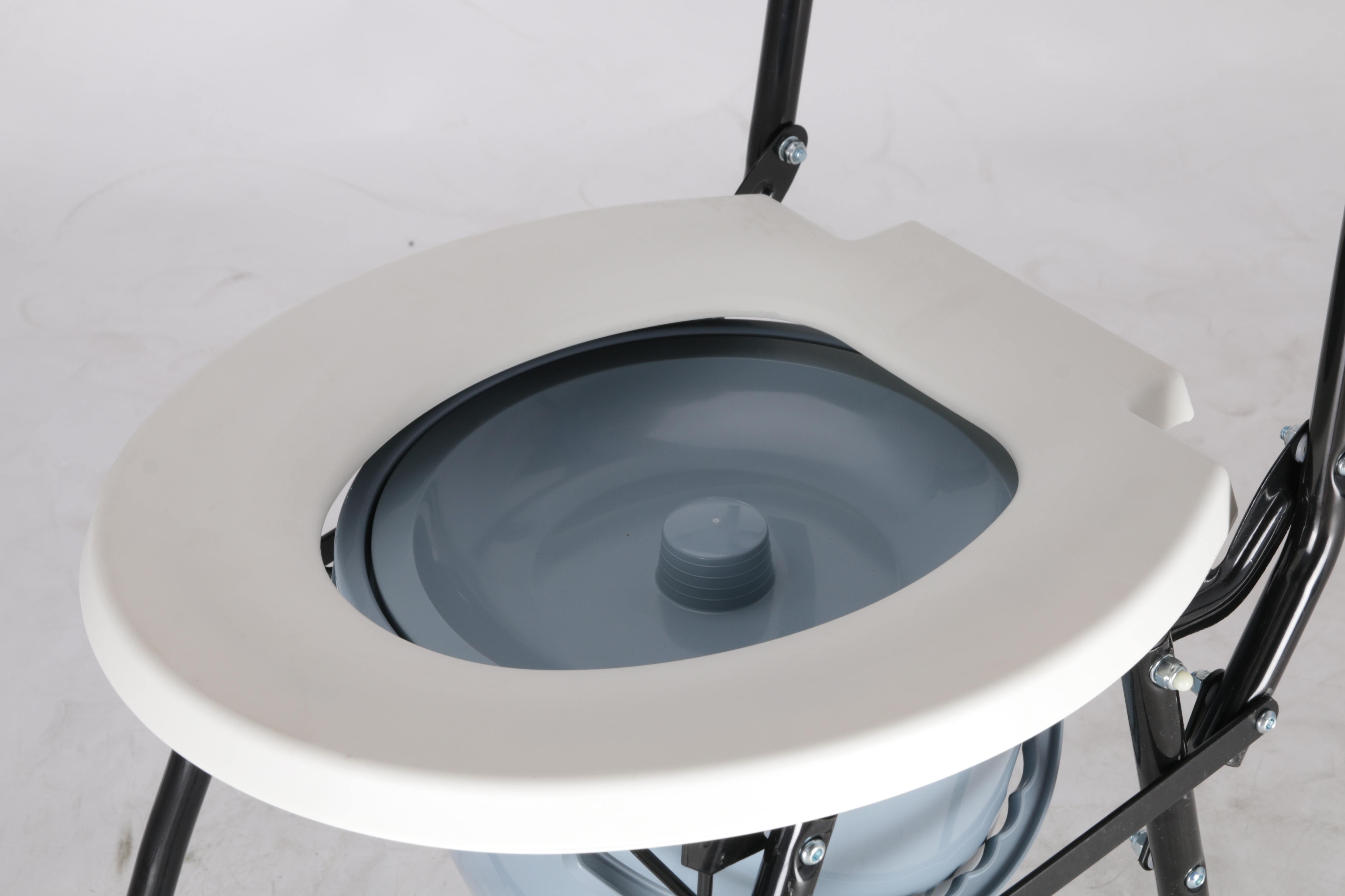 Steel Commode Chair with powder coated foldable frame