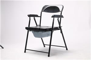 Folding Steel Portable Commode Chair Wheelchair Rehabilitation Therapy Supplies