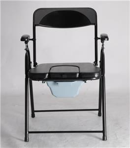Folding Steel Portable Commode Chair Wheelchair Rehabilitation Therapy Supplies