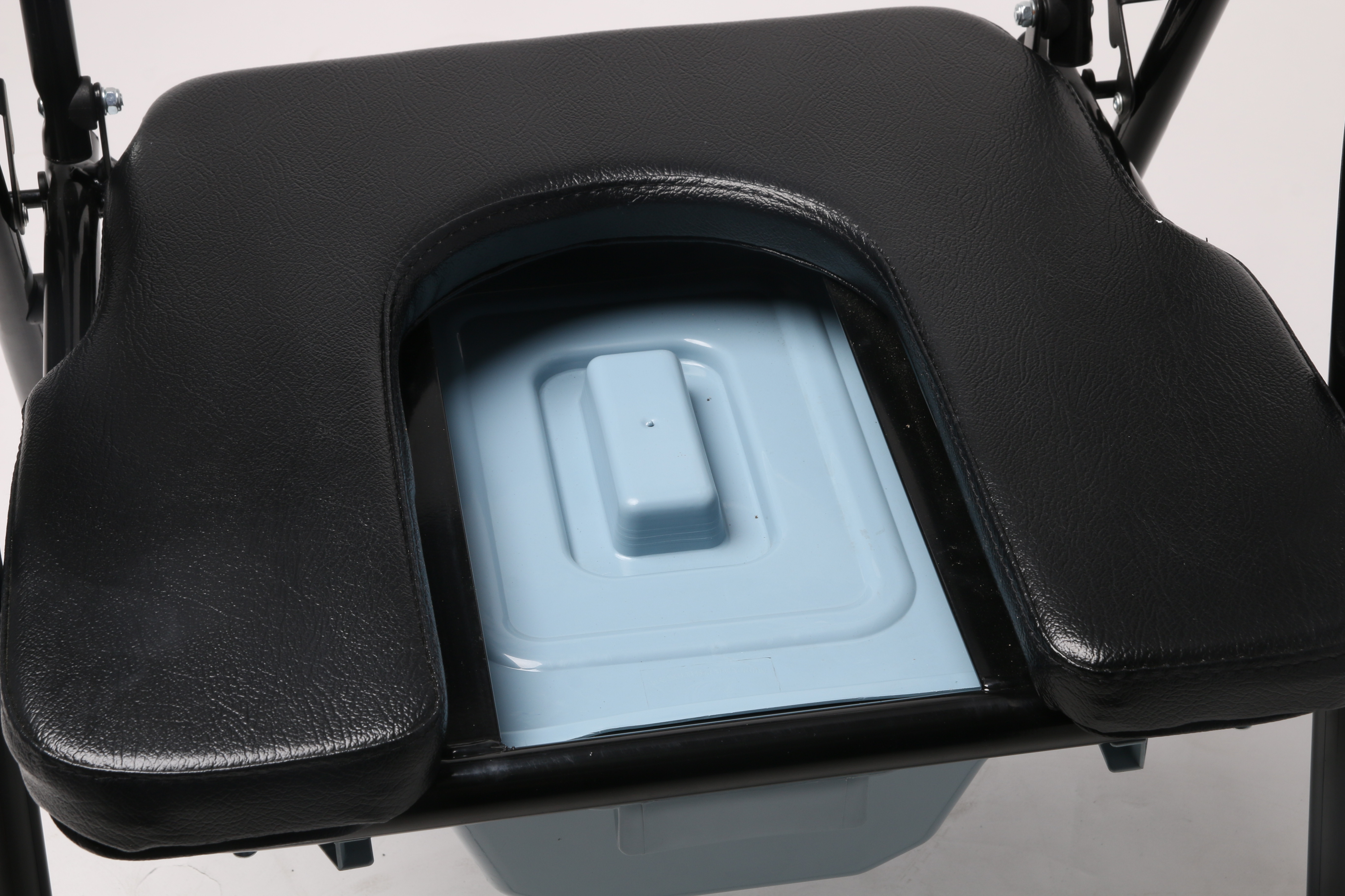 Folding Steel Portable Commode Chair Wheelchair Rehabilitation Therapy Supplies