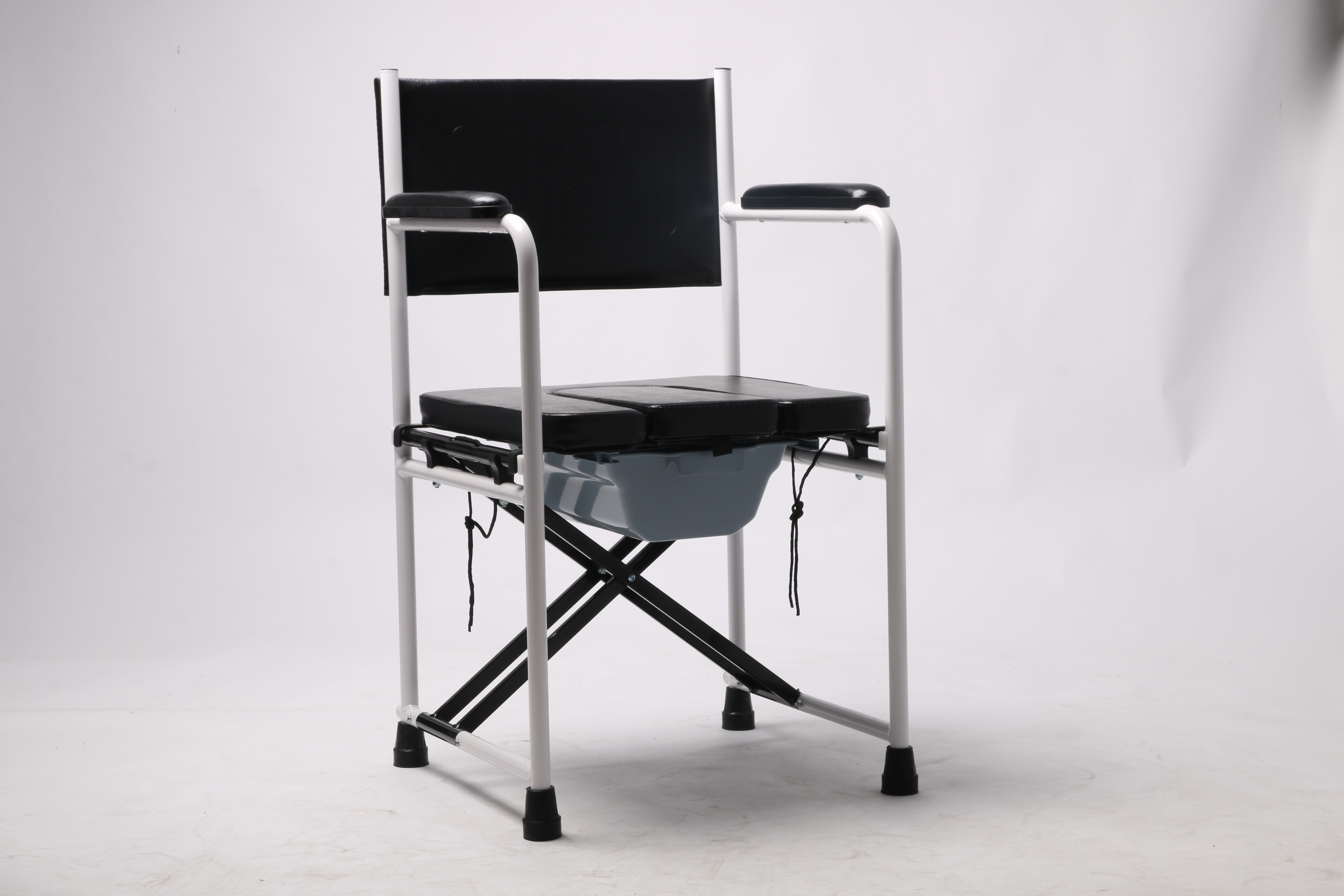 Powder coated steel Foldable Toilet Commode Chair Wheelchair COMMODE CHAIR
