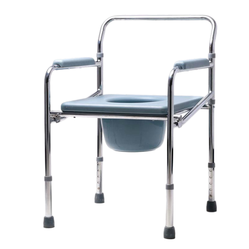 Chrome Plated steel frame Height adjustable Toilet Commode Chair Wheelchair COMMODE CHAIR