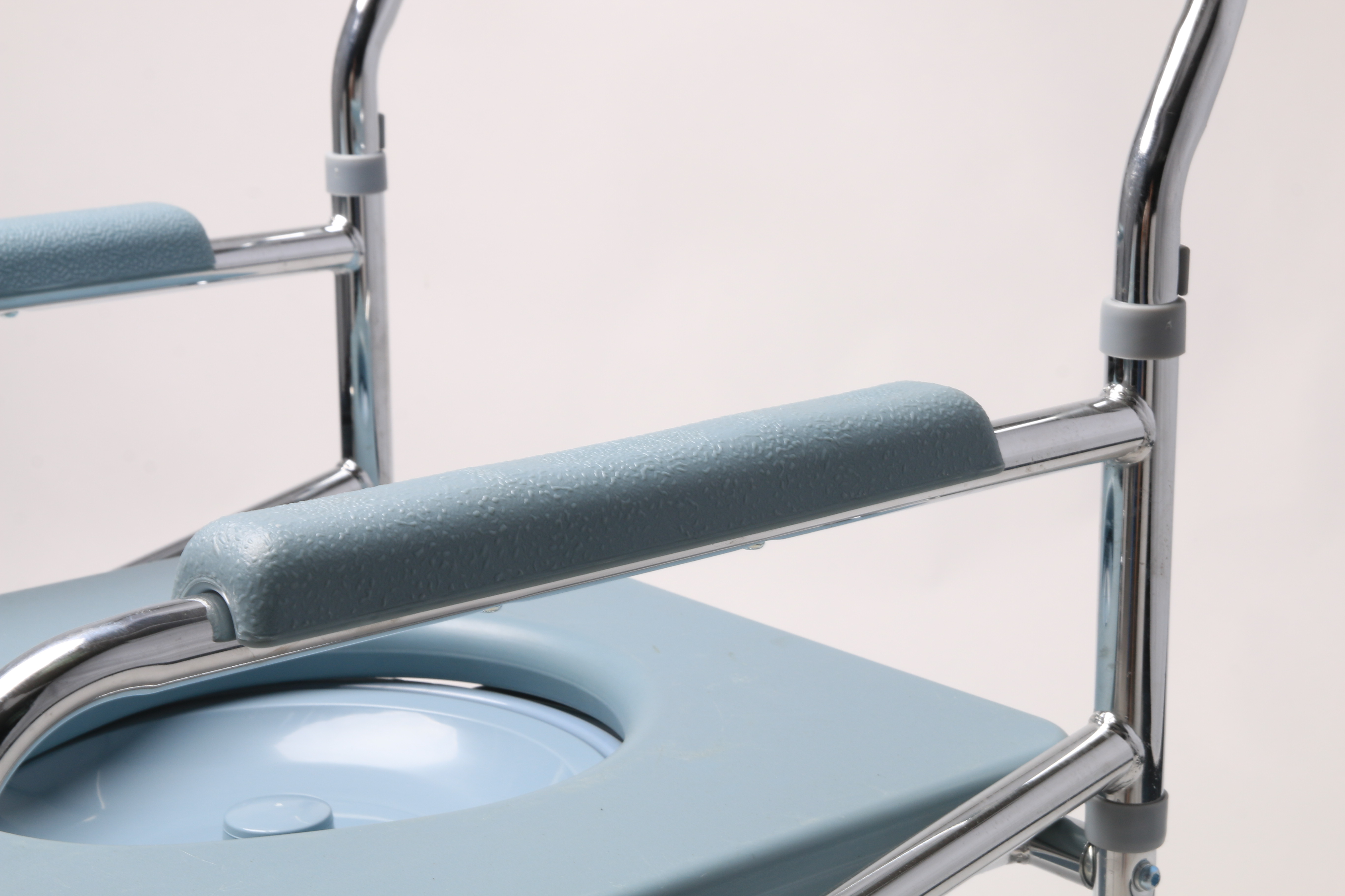 Chrome steel foldable Height adjustable Toilet Commode Chair Wheelchair COMMODE CHAIR