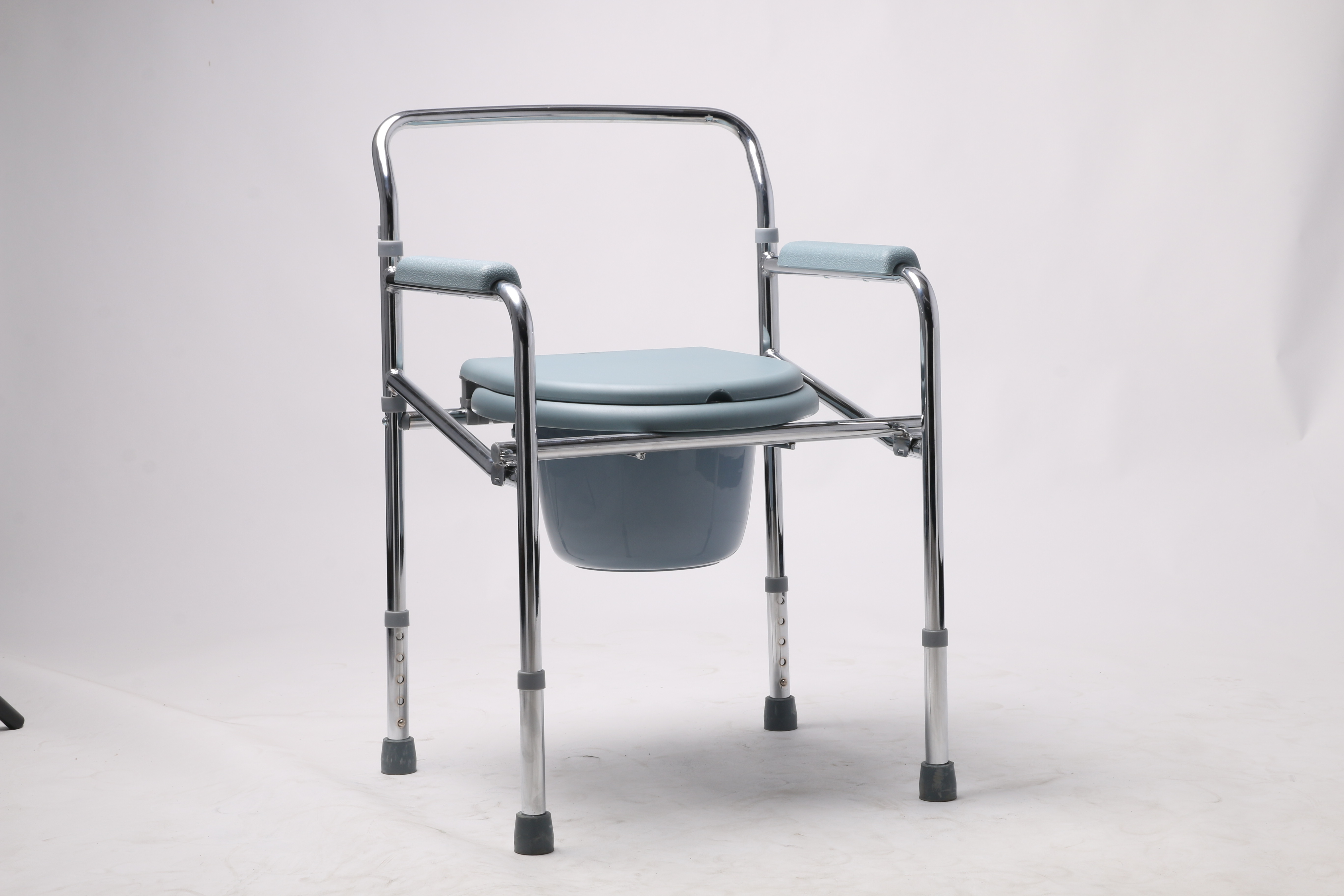 Foldable frame Height adjustable Toilet Commode Chair Wheelchair COMMODE CHAIR