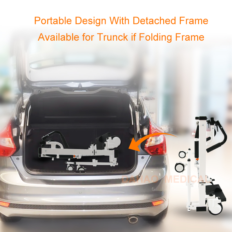 Electric Transfer Chair Steel Frame with Commode with Dining board and hight back commode chair