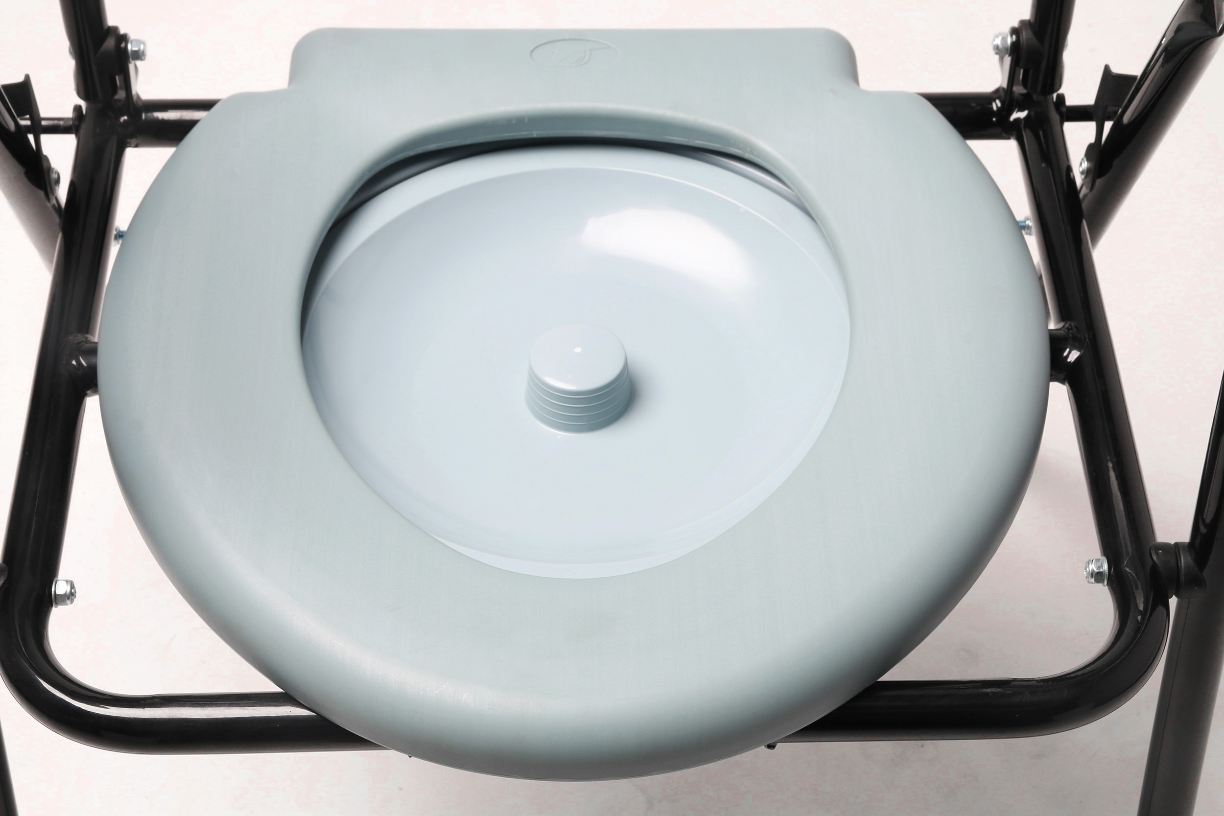 Folding Height Adjustable Commode Chair Wheelchair