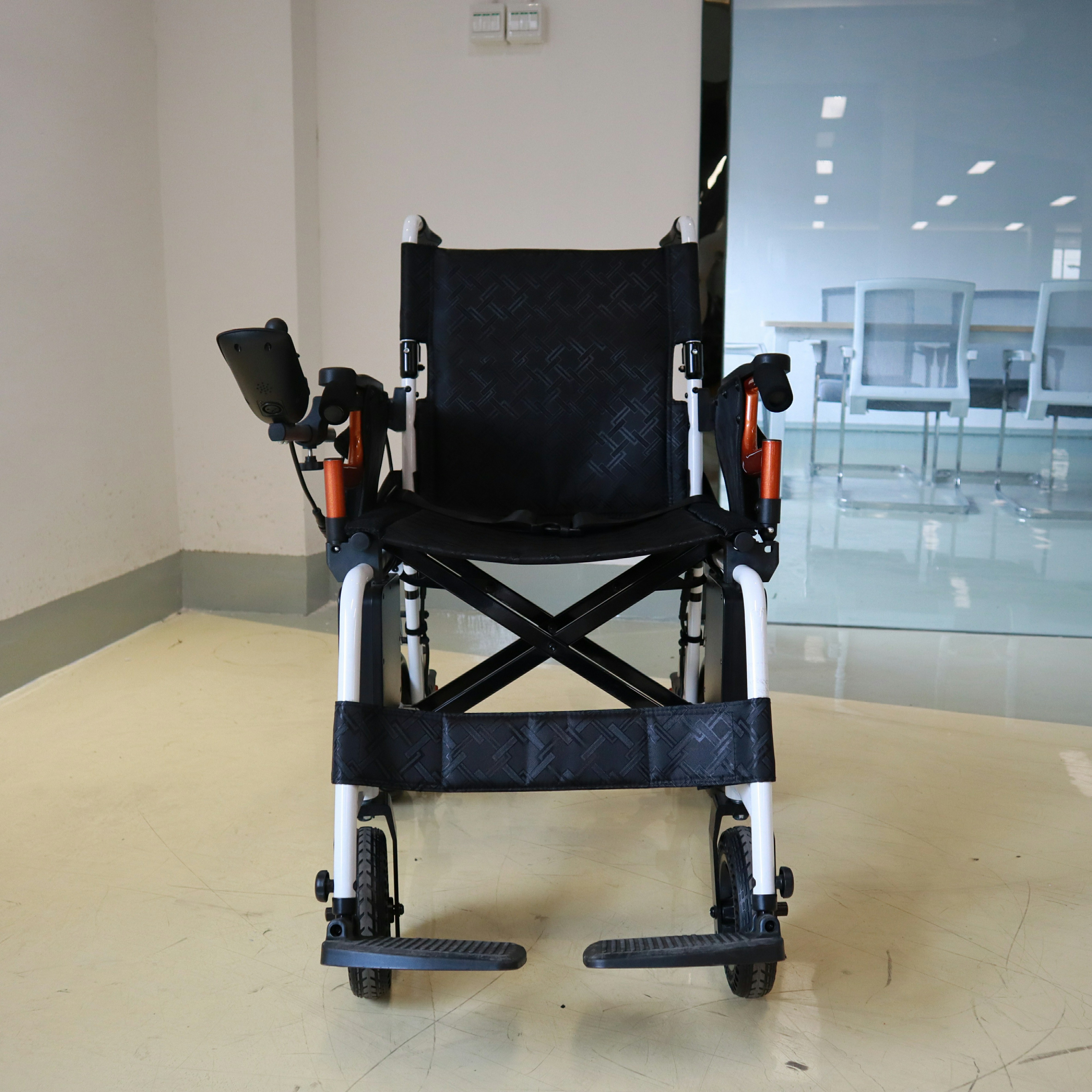 20KG Brushless Light Electric Wheelchair Folding with Flip up Armrest Detachable Battery