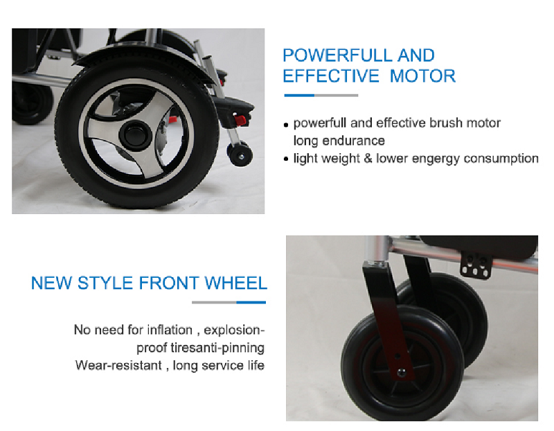 New foldable and lightweight electric wheelchair aluminum power wheel chair