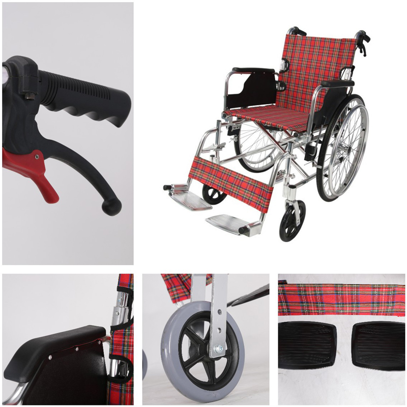 Light Weight Armrest Flip up Quick Release Rear Wheel Detachable Footrest Aluminum TRANSIT WHEELCHAIR