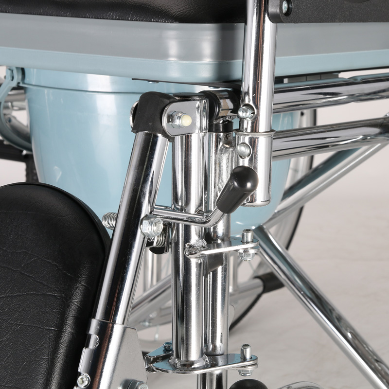 RECLINING HIGH BACK COMMODE WHEELCHAIR WITH DINING TABLE STEEL WHEELCHAIR