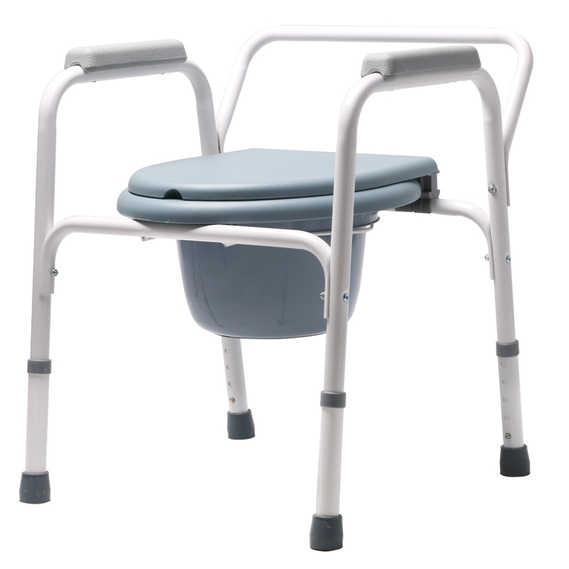 Folding Height Adjustable Commode Chair