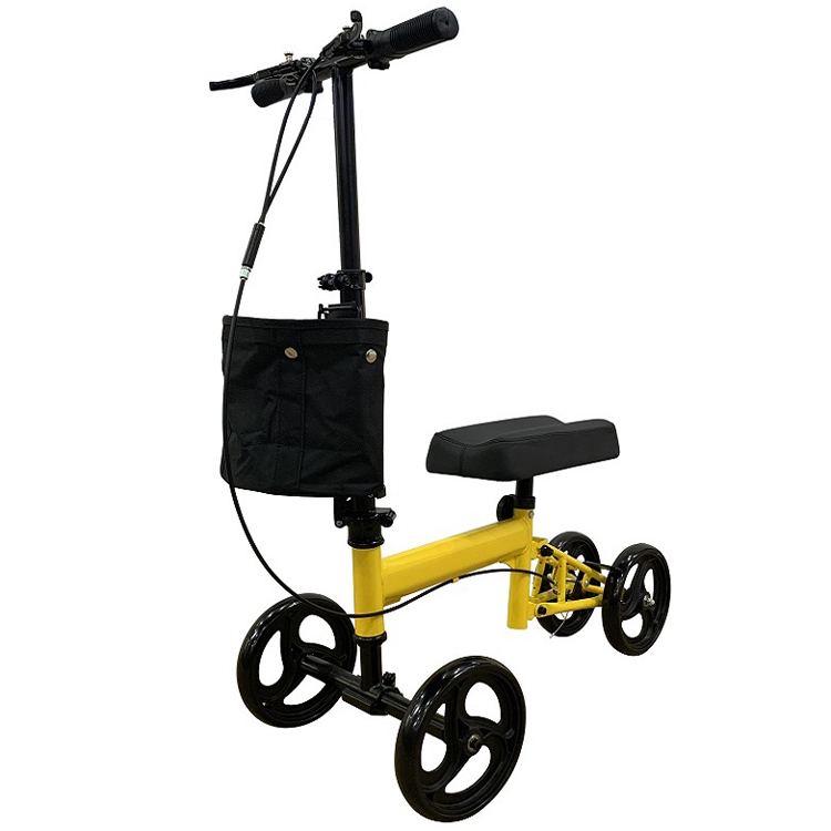 Steel knee walker for user weak in leg STEERABLE KNEE WALKER