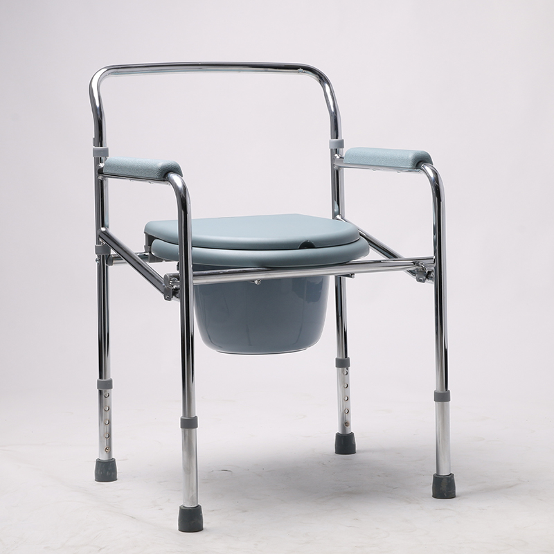 Foldable frame Height adjustable Toilet Commode Chair Wheelchair COMMODE CHAIR