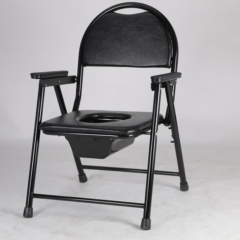 Powder coated steel Foldable Commode Chair Rehabilitation Therapy Supplies Delivery Time 20 - 45 Days