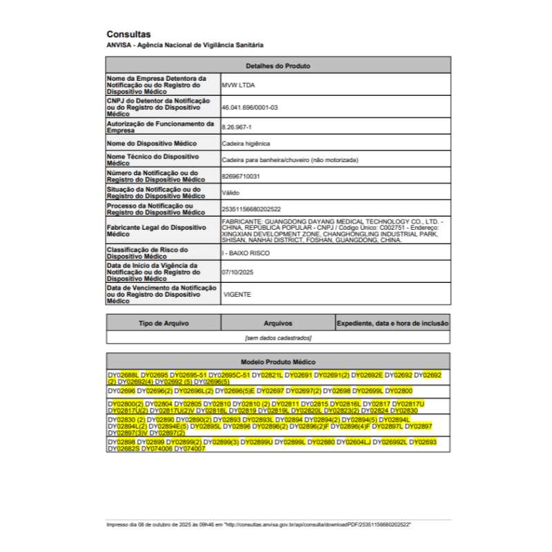 ANVISA-Cadeira higiênica-commode chair
