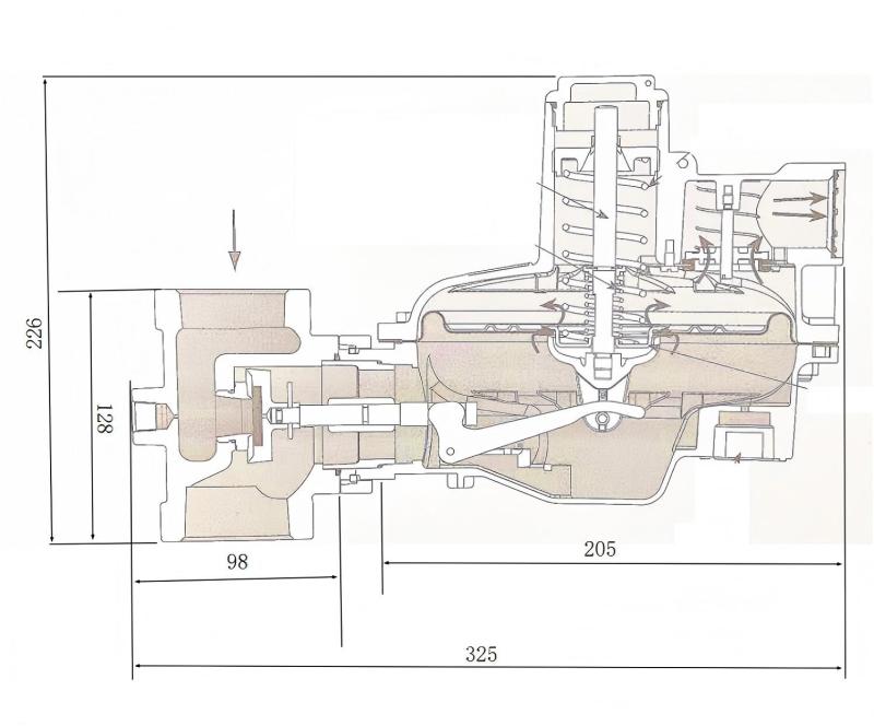 Регулятор давления газа для тяжелых условий эксплуатации, вход 125 фунтов на кв. дюйм