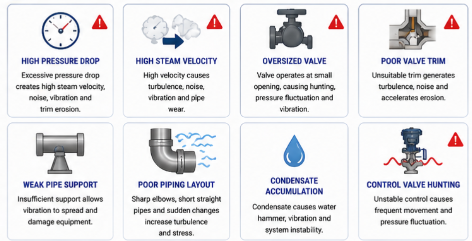 Steam Pressure Reducing System Vibration