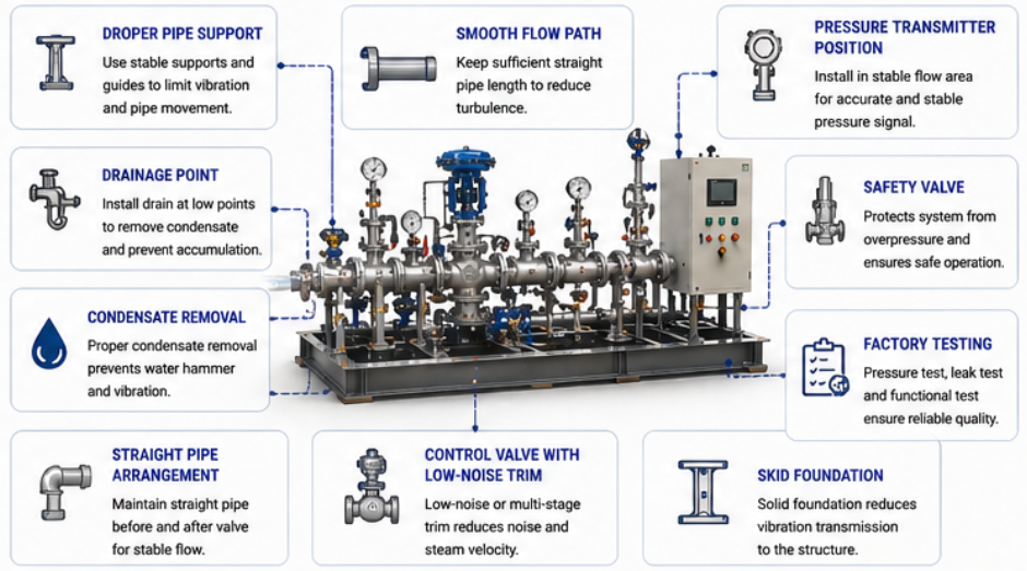 Steam Pressure Reducing System Noise