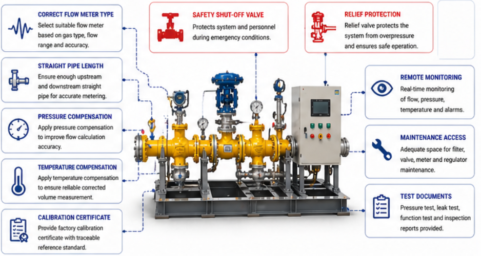 Gas Metering And Regulating Skid
