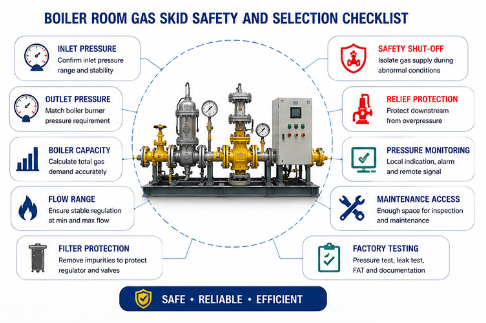 Gas Pressure Regulating Skid For Boiler Room Gas Pressure Regulating Skid For Boiler Room