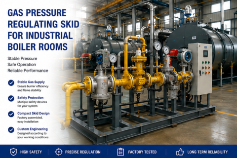 Gas Pressure Regulating Skid For Industrial Boiler Rooms