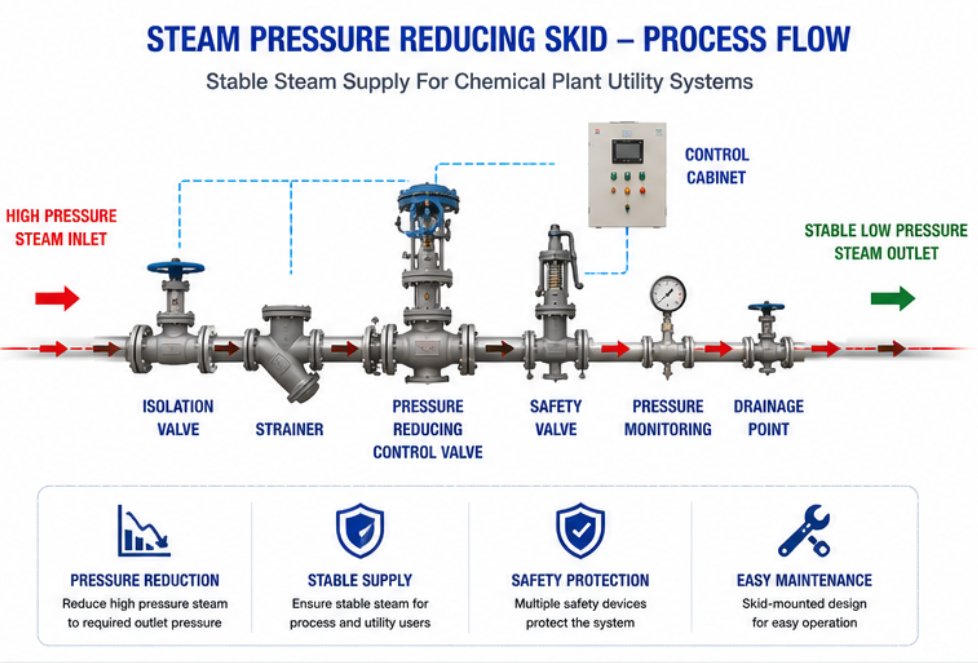 Chemical Plant Steam Pressure Reducing Skid Chemical Plant Steam Pressure Reducing Skid