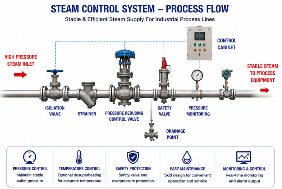 Steam Control System For Industrial Process Lines Steam Control System For Industrial Process Lines