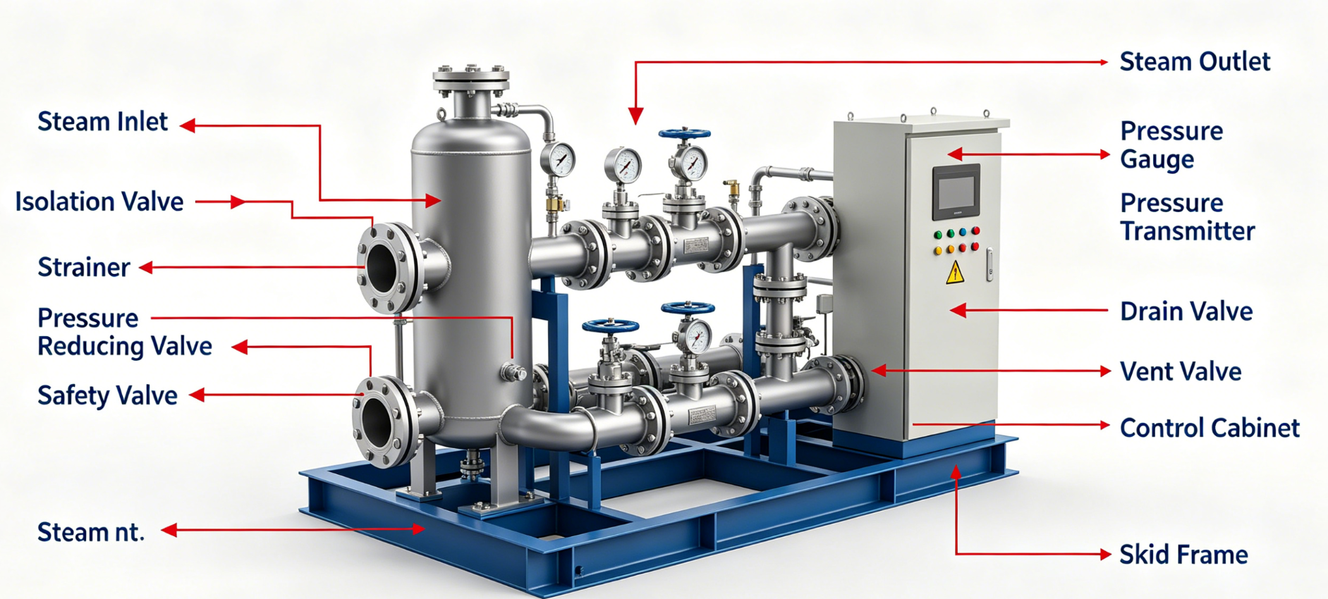 Steam Pressure Reducing System For Food Processing Plant