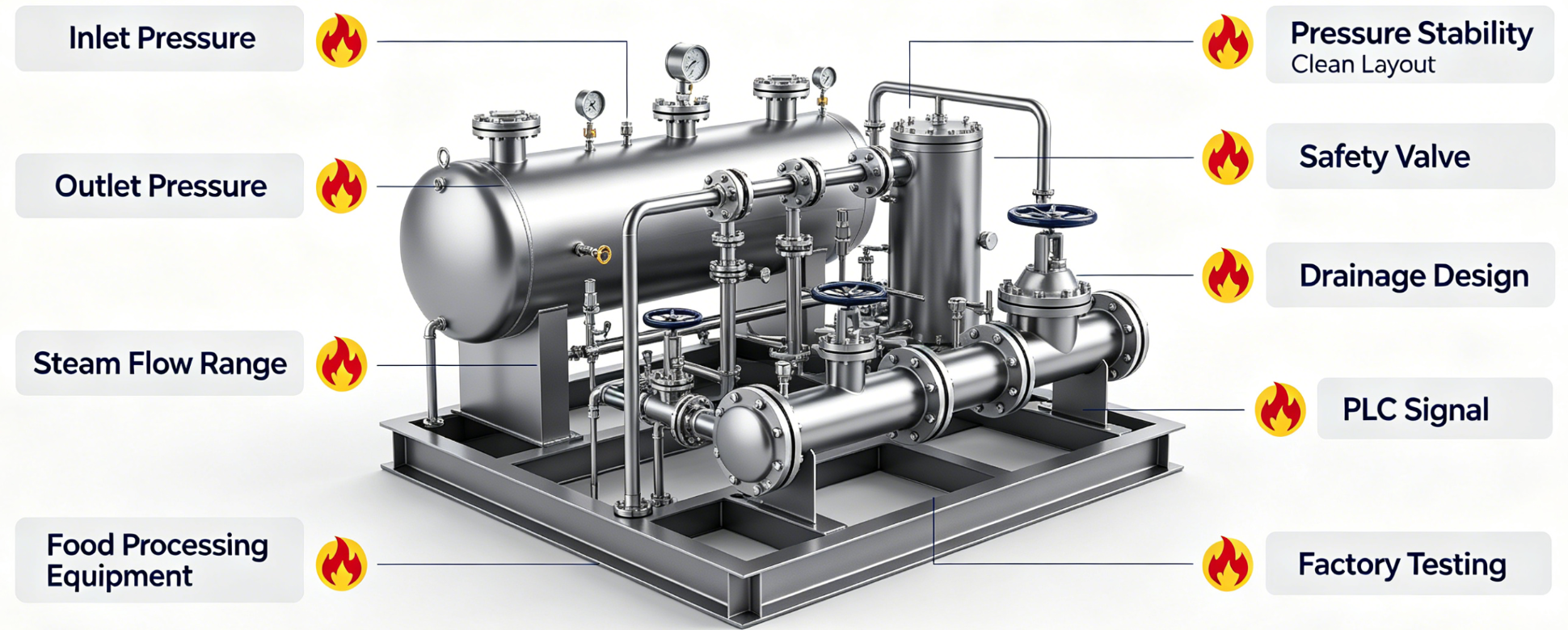 Food Processing Steam Pressure Reducing System
