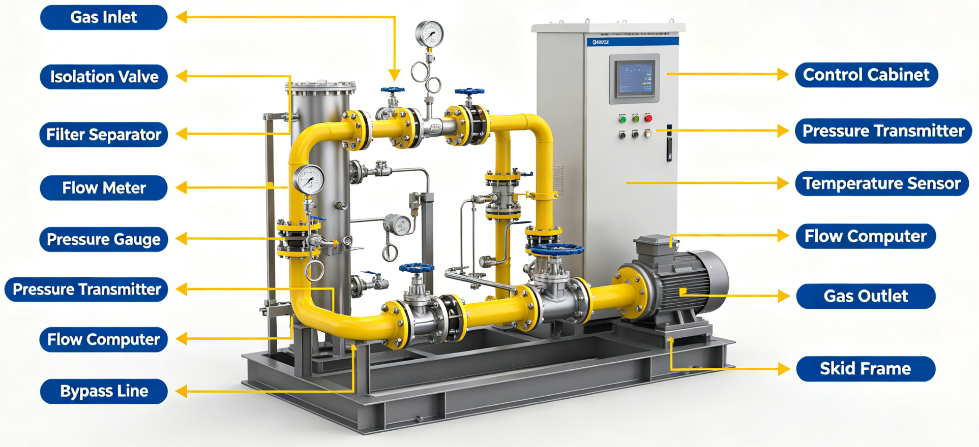 Gas Metering Skid For Petrochemical Projects Gas Metering Skid For Petrochemical Projects