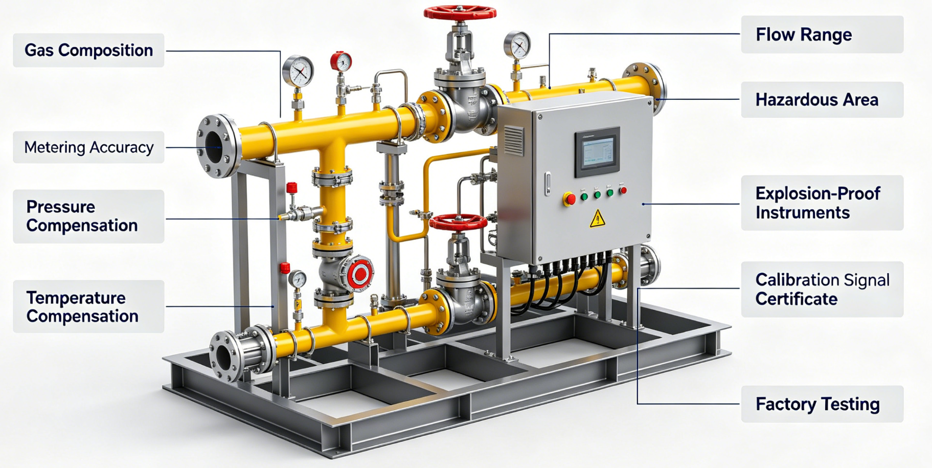 Gas Flow Metering Skid For Petrochemical Plant Gas Flow Metering Skid For Petrochemical Plant