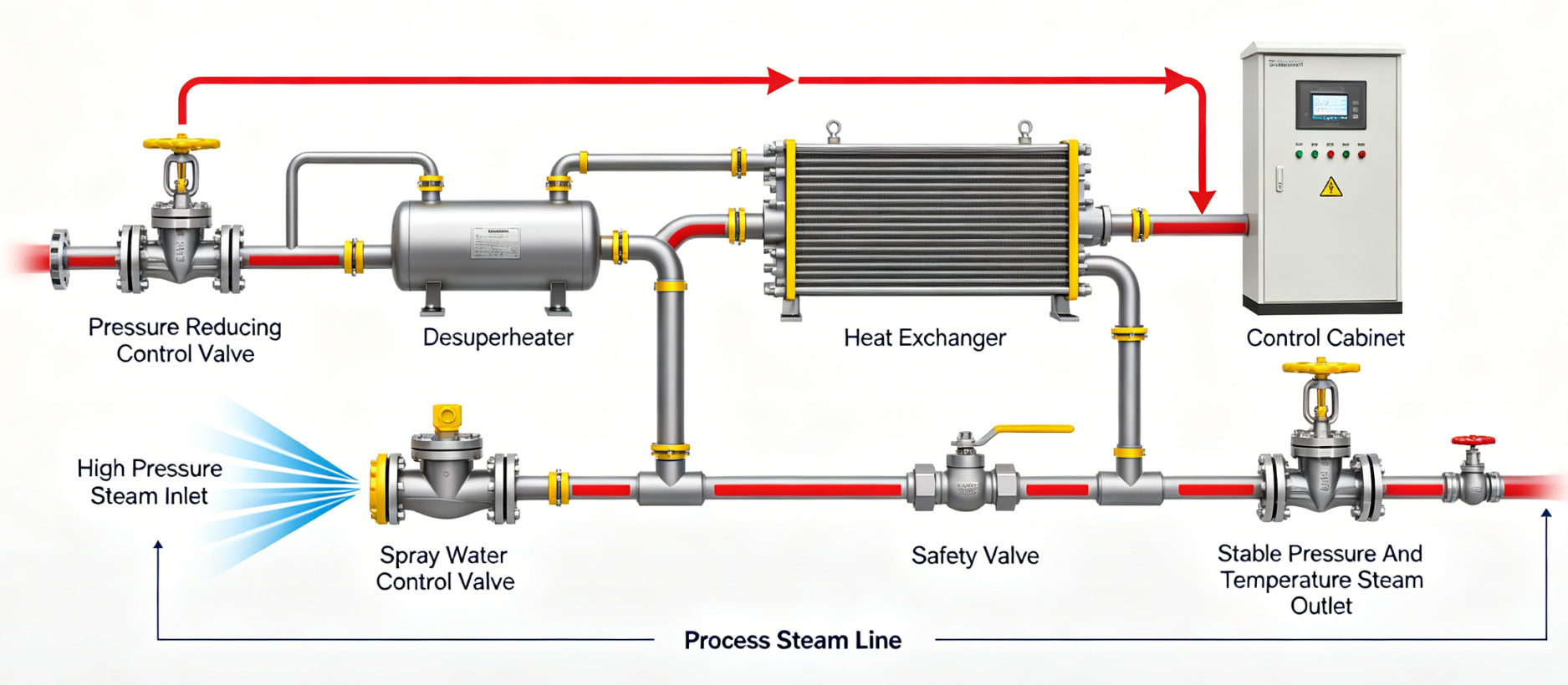 Steam Pressure Reducing And Desuperheating System