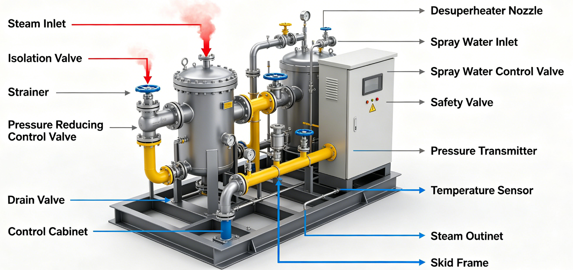 Steam PRDS System For Boiler Room