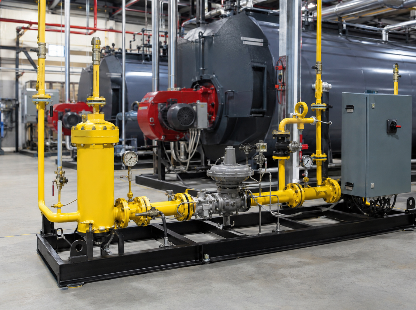 Gas Pressure Regulating Skid For Boiler Room Gas Pressure Regulating Skid For Boiler Room