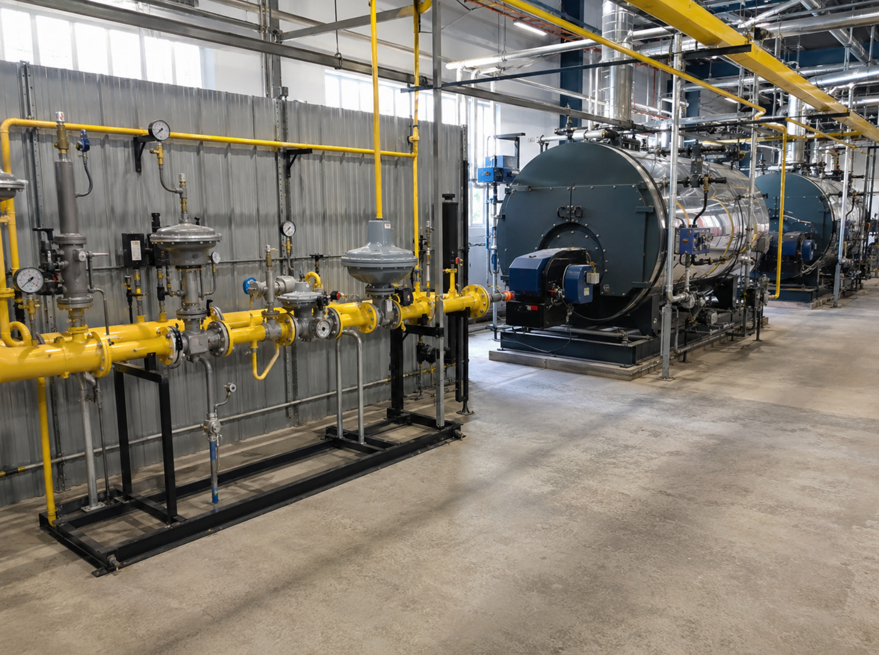 Gas Pressure Regulating Skid For Boiler Room Gas Pressure Regulating Skid For Boiler Room