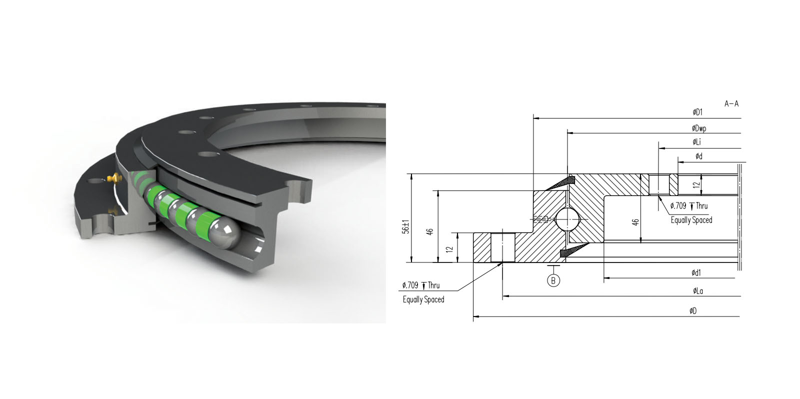 Four point contact ball bearings