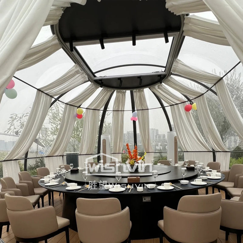 Wishvin Starry Sunroom Circular Camping Tent Eco-Friendly New Materials Hot Pot Restaurant