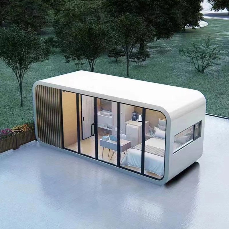 Tiny house P3 Public outdoor camping Fully integrated smart technology Panoramic glass house