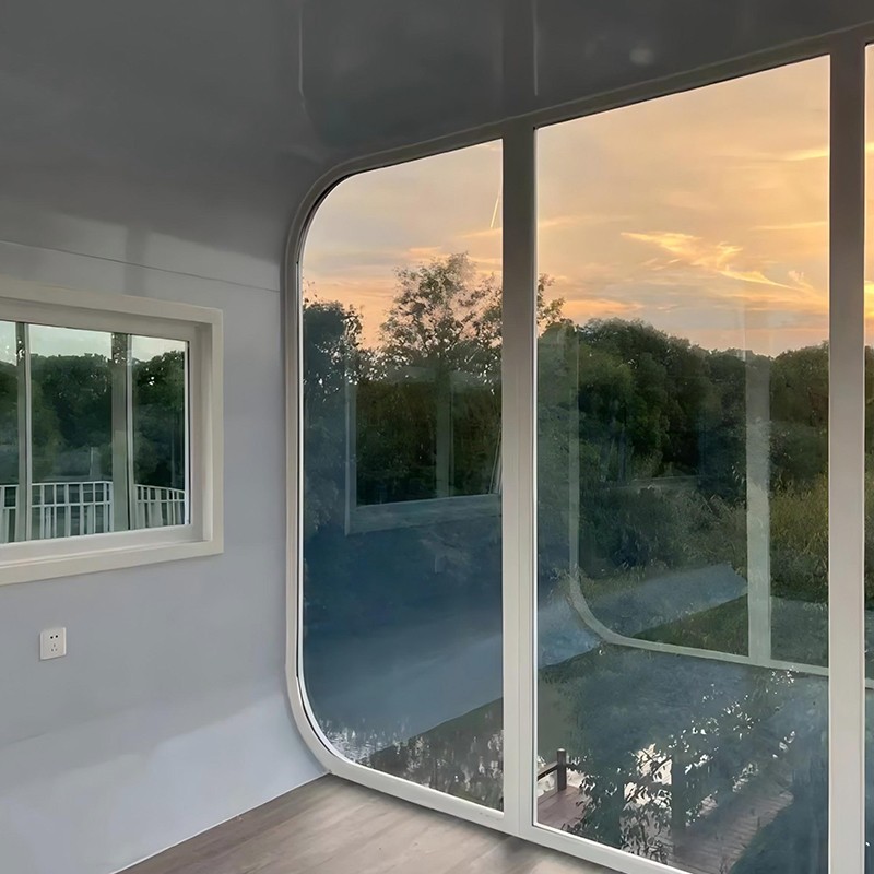 Tiny house P3 Public outdoor camping Fully integrated smart technology Panoramic glass house