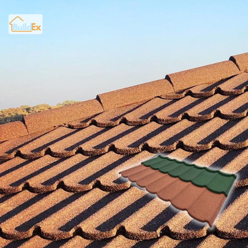 roman stone coated metal roof tile