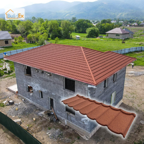 roman stone coated metal roof tile