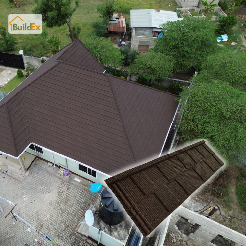 roman stone coated metal roof tile