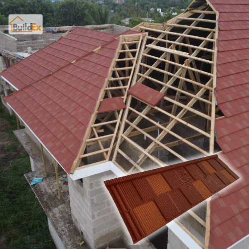 roman stone coated metal roof tile