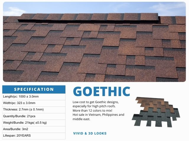 red asphalt roof shingles