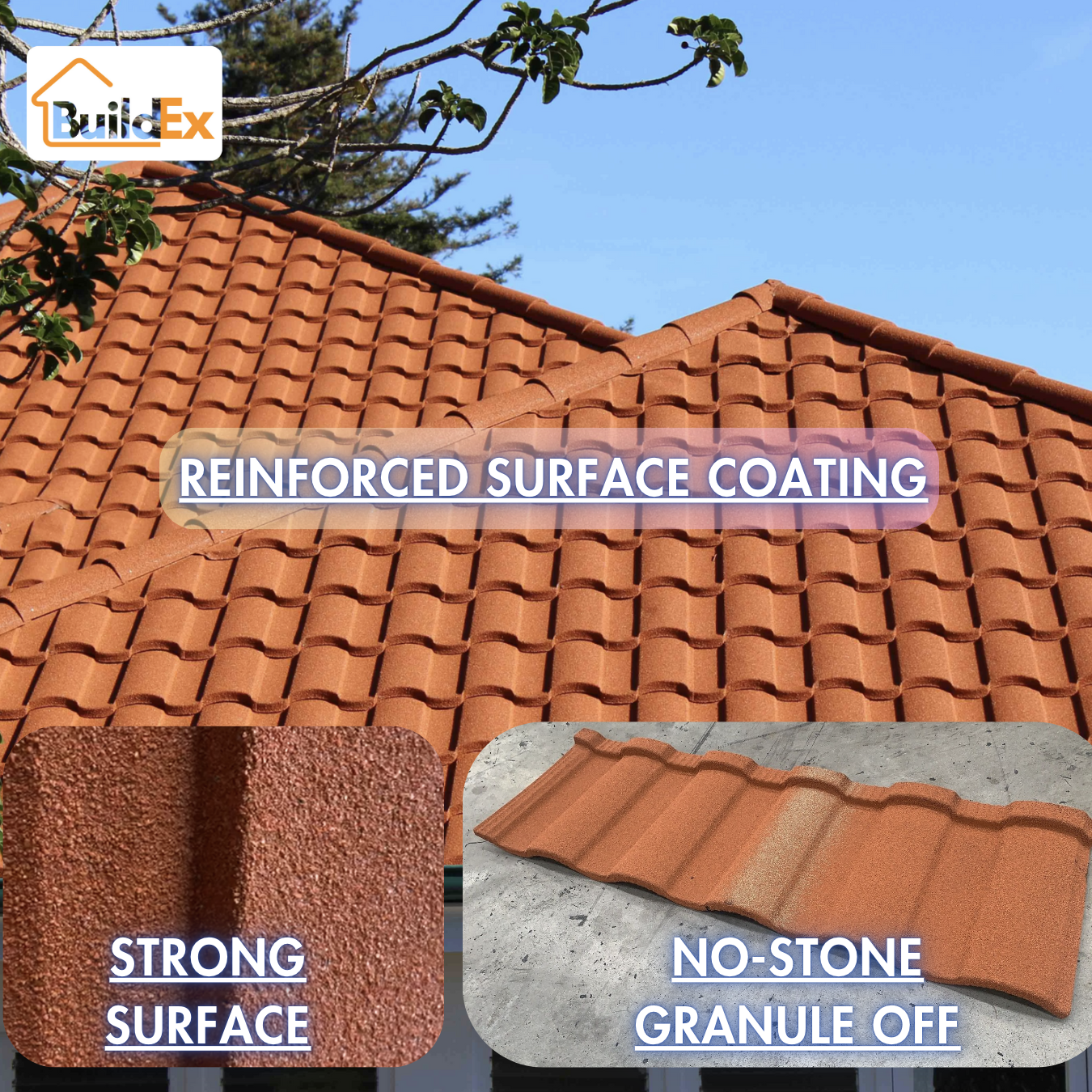 stone coated metal roof tiles