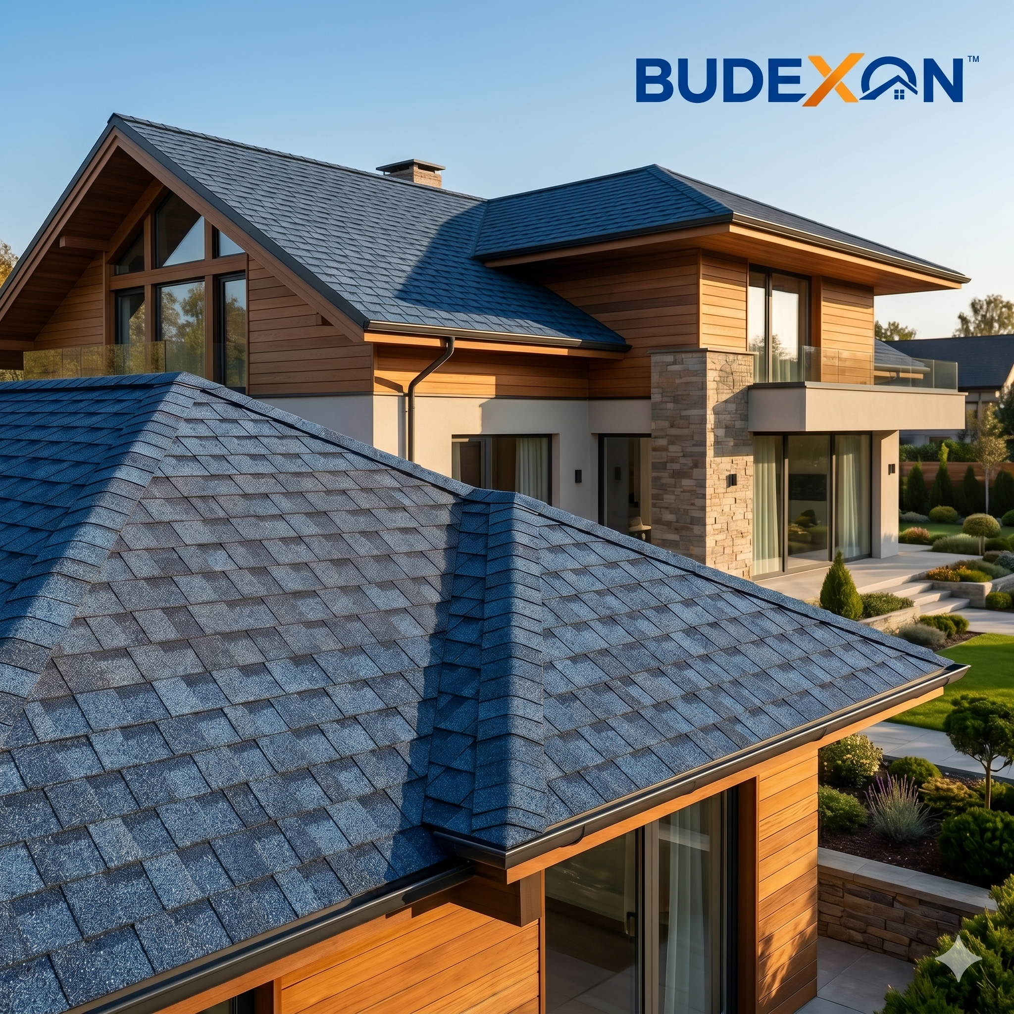 Architectural double layer asphalt roofing shingles 5.2mm roofing tiles 50years lifespan