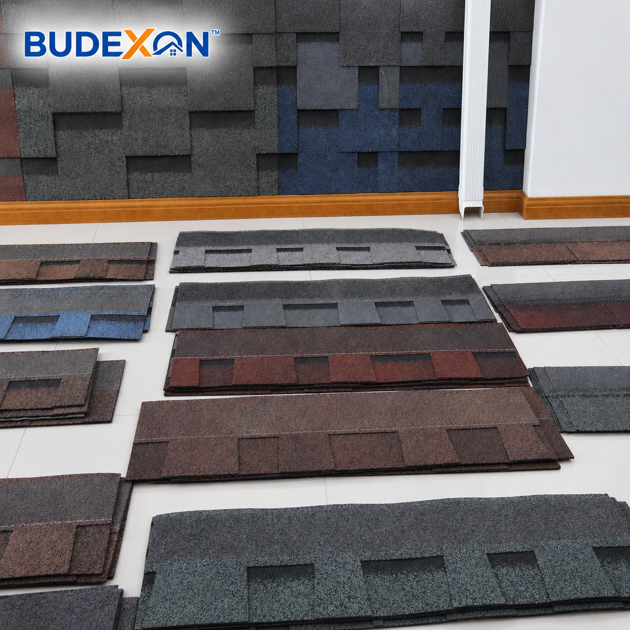 Indonesia Brown Black Color Single Layer Asphalt Fiberglass Roofing Shingles