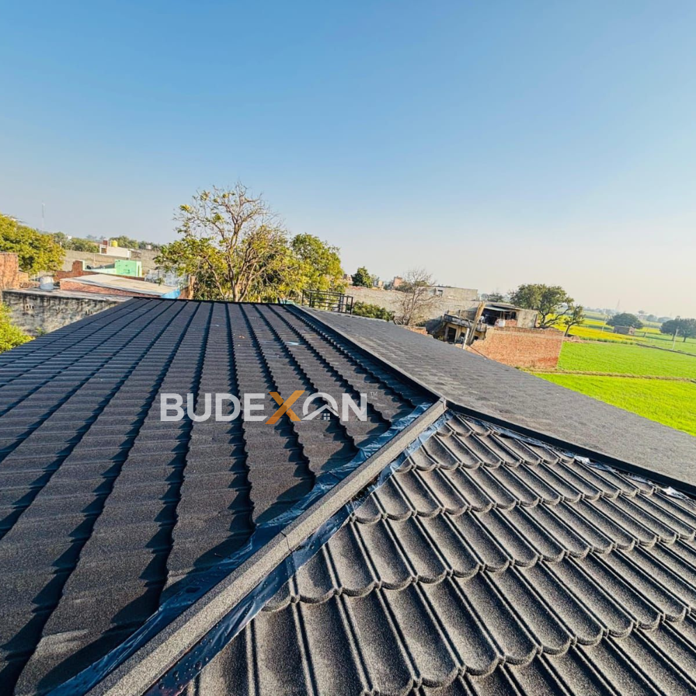 Blue Stone Coated Metal Roofing Sheets Aluminum Zinc Long Roofing Tiles