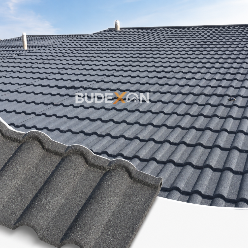 Milano Black Roofing Sheets Stone Coated Metal Aluminum Zinc Steel Roof Tiles