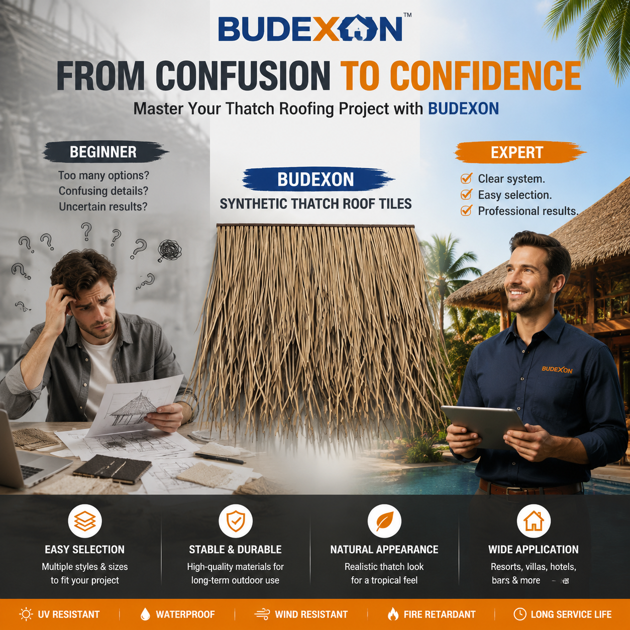 BUDEXON Synthetic Thatch Roof